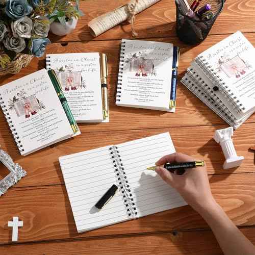 40 Pcs Christian Sister Gifts Sisters in Christ Notebook and Pen Set 20 Jehovah Bible Spiral Notebook Witness Journaling Notebooks 20 Colors Ballpoint Pens for Women Friends Church