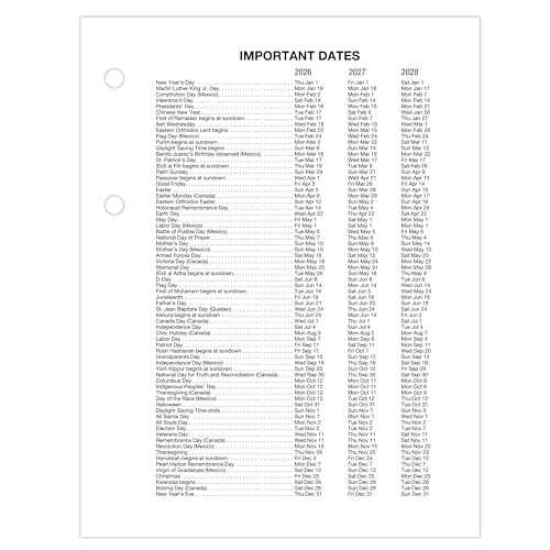AT-A-GLANCE 2026 Desk Calendar Refill, Daily, 3" x 3-3/4", Mini, Loose-Leaf (E9195026)