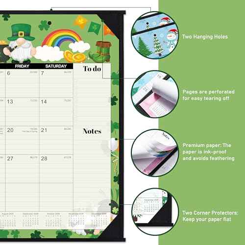2026 Desk Calendar - Large Desk Calendar 2026, Jan.2026 - Dec.2026, 22" x 17", 2026 Calendar with Corner Protectors + Large Ruled Blocks, To-do & Notes, 12 Different Themes