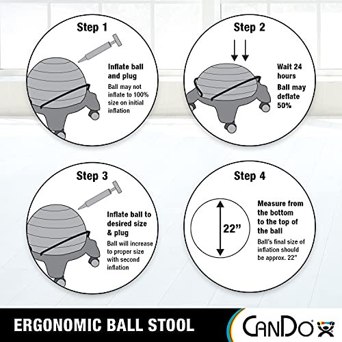 CanDo Green Adult Size Ball Stool Chair without Back Support