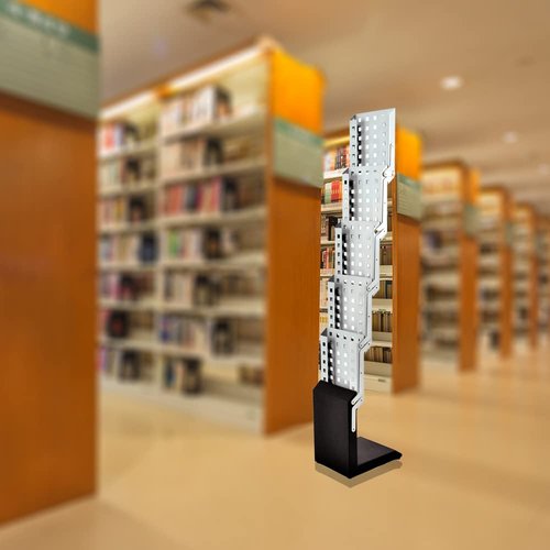 Foldable Magazine Rack Heavy Duty Catalog Literature Brochure Rack Brochure Display Stand Aluminum Portable 5 Pockets for Trade Show Exhibitions Office Retail Store