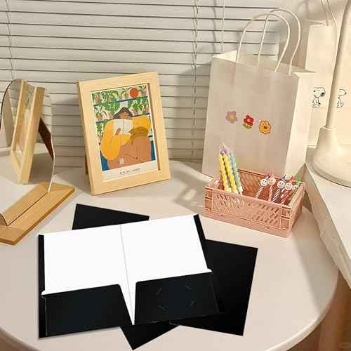 60 Pack 2 Pocket Glossy Paper Folders for Letter Size Papers in Glossy Laminated Bulk Presentation Portfolio Folders for Office, School, Teacher (Black)