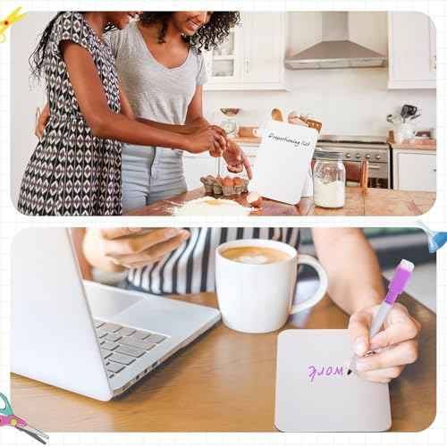 24 Sets Small Whiteboard Dry Erase Boards 5" x7'' Mini Double Sided Dry Erase Lap Boards with Markers Erasers Pen Holders Personal Whiteboards for Students Classroom Teacher