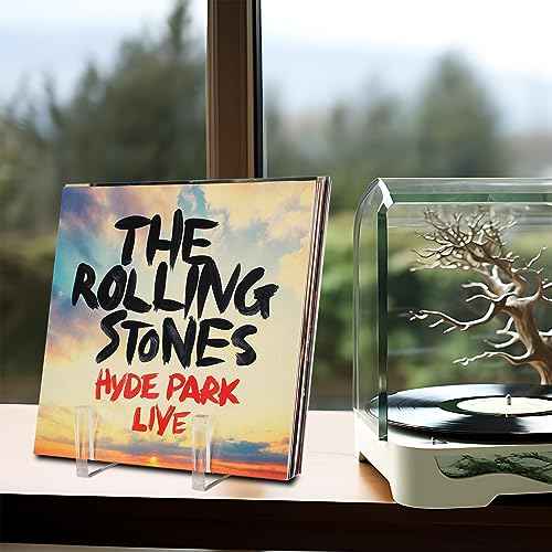 Vinyl Record Storage - Clear Acrylic Record Holder and Book Organizer. Stylishly showcase your vinyl collection and keep books and folders neatly organized (small)