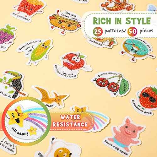 50 Pcs Anxiety Sensory Stickers Calm Stickers Reusable Sensory Strips Adhesive Textured Strips Toys Stress Anxiety Relief Items for Adult Teen Classroom Desk Office Fidget Supplies (Inspiration)