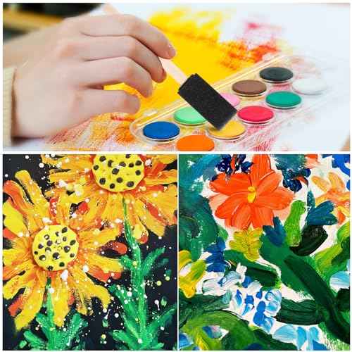 1" Foam Paint Brushes - 100 Pack, 1-Inch Painting Sponges - Premium Foam Brushes - Lightweight & Durable - Sponge Brush Ideal for Painting, Crafting, Acrylics, Stains, Varnishes (Black)