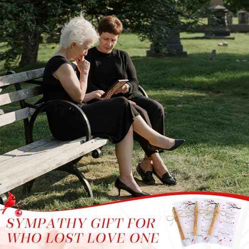 Janlaugh 150 Set Memorial Funeral Favors Include Cardinal Prayer Cards and Bamboo Ballpoint Pens Funeral Pocket Token for Guest Sympathy Remembrance Gifts for Loss of Loved One