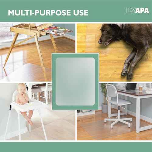 Ilyapa Office Chair Mat for Hard Floors 2 Pack 30" x 48" Heavy Duty Clear, PVC Chair Mat for Hardwood and Tile Floors, Home or Office Protection