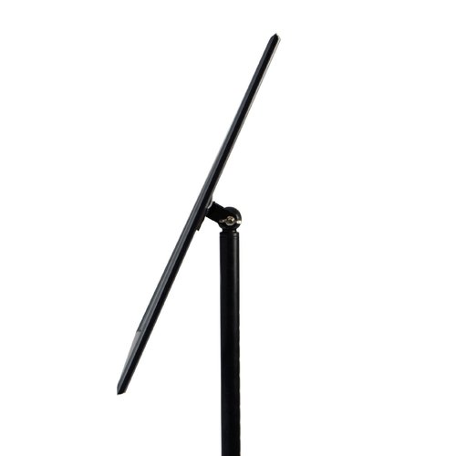 T-SIGN Adjustable Heavy Duty Pedestal Sign Holder Floor Stand, Sign Stand Poster Stand, 8.5 x 11 inch, Vertical & Horizontal View, Outdoor Indoor Standing Display Sign Holders Aluminum Black