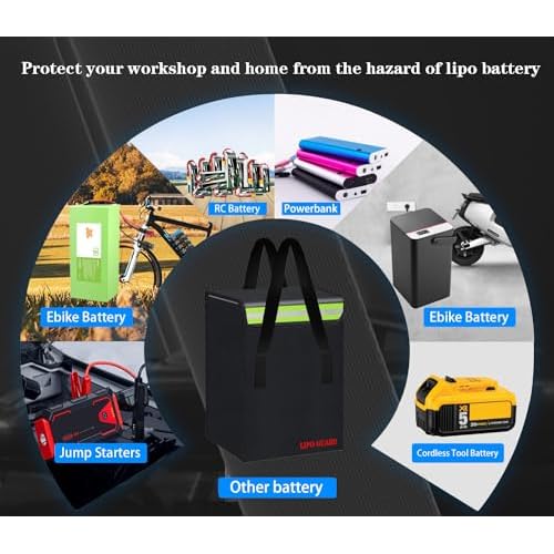 500 * 350 * 300mm Ebike Battery Safe Bag Fireproof Charging Lipo Bag Large Capatity for Lipo Battery Pack Storage Charging Transport, Home Office Travel Fireproof Safe Storage Pouch