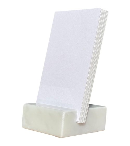 Birsppy Vertical Business Card Holder White Carrara Marble