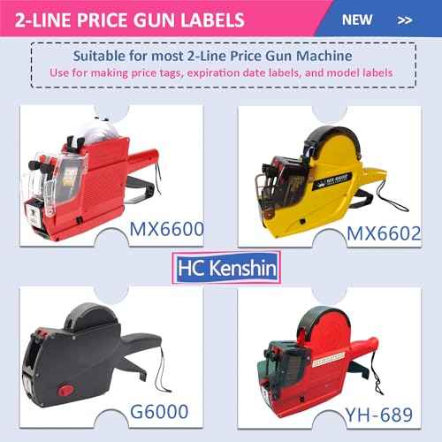 Generic 2-Line Price Gun Labels, 40 Rolls, Green, Universal for MX-6602, MX-6600, YH-689 & More, 20000 Labels