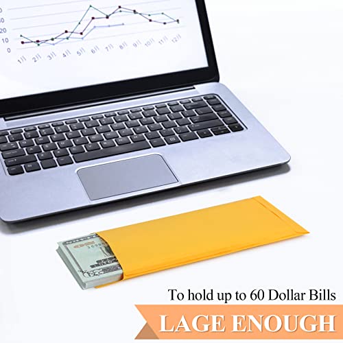Joyberg 120 Budget Envelopes for Cash, Coins, Checks & Gift Cards, 3.2x6.6in Brown Kraft Paper Money Savings Set