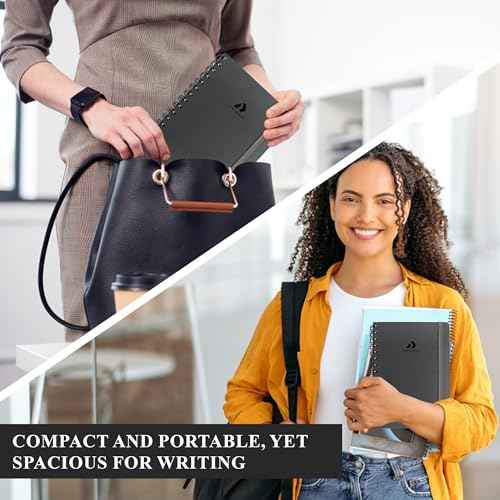 Lined Spiral Notebook Journal For Women & Men - A5(5.8" x 8.3") 170 Pages, Hardcover Notebooks for Work & Note Taking, College Ruled Journals for Writing - Grey