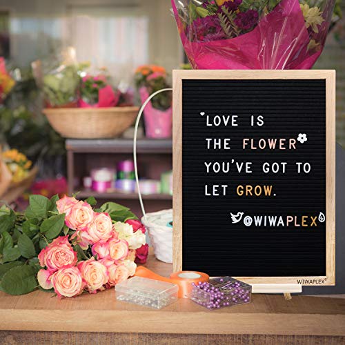 Wiwaplex Black Felt Letter Board 16x12 Inch with Wooden Tripod & 730 Letters - Black