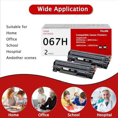 067H 067 Black for Canon 067H 067 Toner Cartridge for Canon Color imageCLASS MF656Cdw imageCLASS MF654Cdw imageCLASS LBP632Cdw imageCLASS MF653Cdw imageCLASS LBP633Cdw Printer CRG-067H CRG067 2Pack