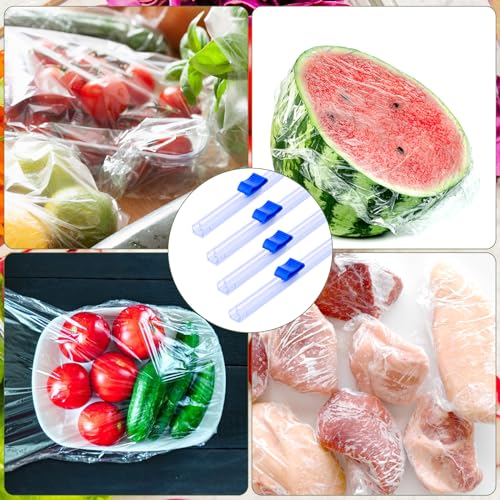 Plastic Wrap Slide Cutter - 4 Pcs 13-Inch Food Wrap Dispenser & Cutter