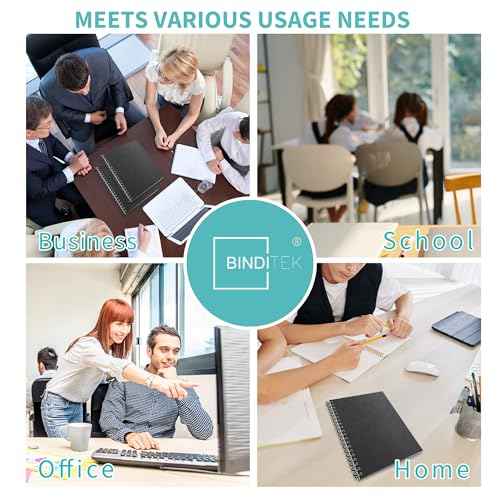 Binditek 100 Pack 12 Mil Sand-Textured Polycover - Plastic Binding Cover for Letter Size - Lightly Sanded Finish - Business Reports and Proposals - Square Corners, Un-Punched, Black