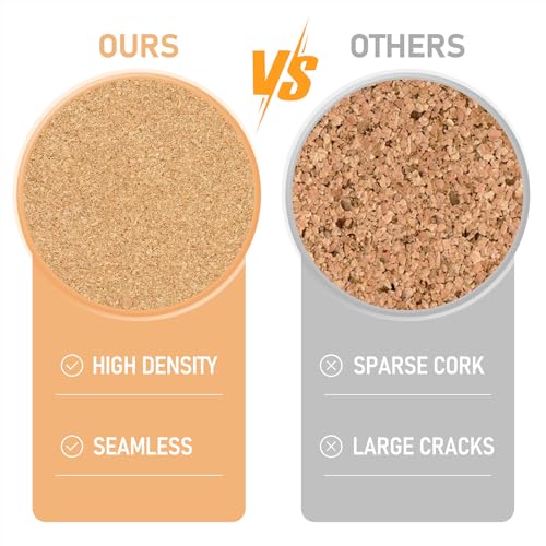 Cork Board Tiles - 4 Packs Adhesive Corkboards for Wall, Small Cork Board Squares Decorative for Office, School & Home
