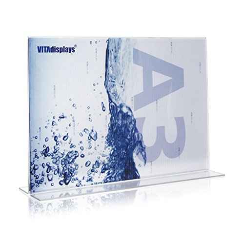 DIN A3 advertising stand/T-stand/T-stand in landscape format/table stand made of original Plexiglas¢ç