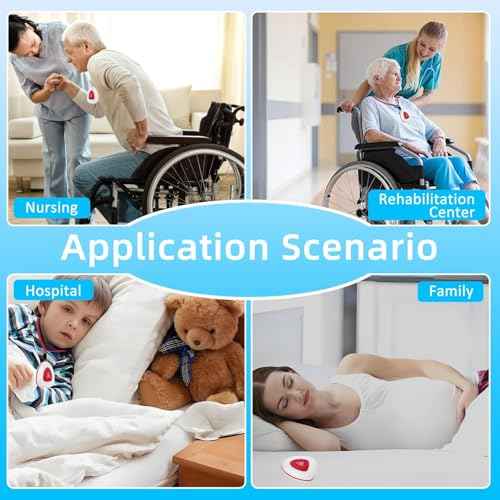 Caregiver Pager, Wireless SOS Call Button for Elderly at Home, Medical Life Alert System for Patients, Disabled, Nurses, 6 Receivers + 6 Buttons