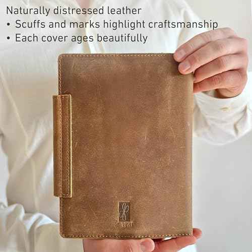 Albero A5 Genuine Leather Journal Refillable ? 5x8 Notebook Cover ? 360 Lined Pages (100gsm) ? Writing Diary Organizer - Vintage Brown Handmade Note Book for Men & Women