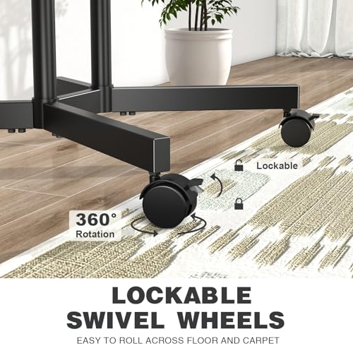 Mobile TV Stand with Upgraded 360° Locking Wheels, Fits 32-75 Inch TVs (Up to 88 lbs) - TAVR Furniture