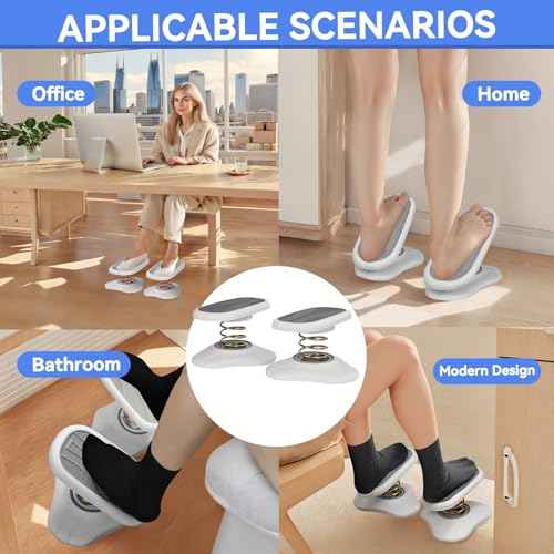 Foot Rest for Under Desk at Work £¬Ergonomic Foot Stool Under Office Desk - Rocking for Fidgeters£¬Effectively Relaxes The Leg Muscles£¬2 Pieces Grey