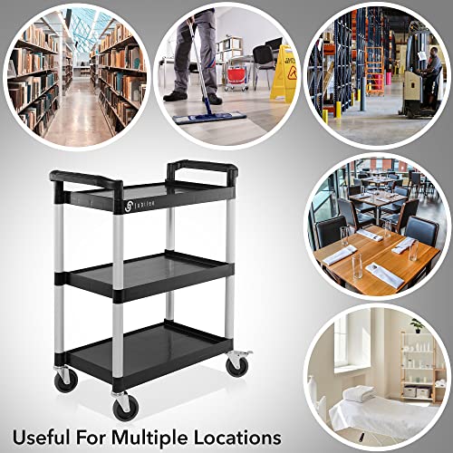 Jubilee Heavy-Duty 3-Tier Utility Service Cart with Wheels, 31.5 x 37.5