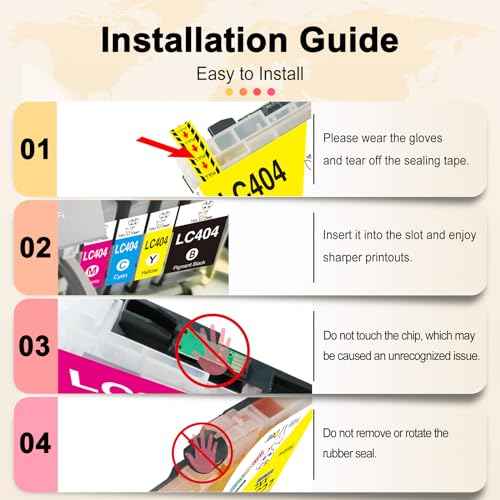 MS DEER LC404 Ink Cartridges for Brother Printer, Compatible Replacement for Brother LC 404 XL LC404XL BK/C/M/Y Combo High Yield Work for MFC-J1205W MFC-J1215W 4-Pack (Black Cyan Magenta Yellow)