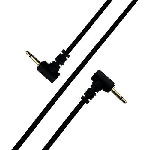 jasavdio 2.5mm Mono Audio Cable with Right Angle Connectors, Male to Male,2.5mm Monaural TS Double Angle 12V Trigger Audio Connector Cable Cord 6FT 2Pack