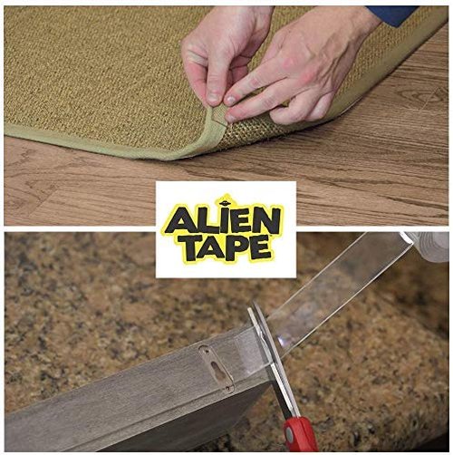 Bell+Howell Alientape Nano Double Sided Tape, 21-ft Multipurpose Removable Adhesive Transparent, Grip Mounting Washable Strong Sticky Heavy Duty for Carpet Photo Frame Poster Décor - As Seen On TV