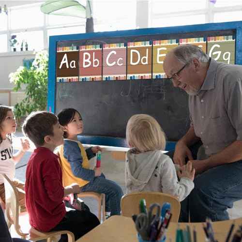 Bulletin Board Letters - ABC Alphabet Poster Classroom Decor Set Preschool English Poster Kindergarten/Primary School Classroom Wall Decor Daycare/Homeschool Supplies 10inx5.5in