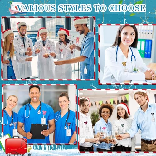 Qilery 50 Pcs Nurse Badge Reels Bulk Retractable Nurse Badge Holder Bling Scrub Life ID Name Holder with Alligator Clip for CNA Week Doctor Medical Assistant Appreciation Gifts