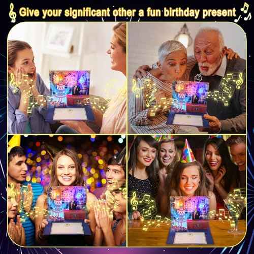 3D Pop-Up Birthday Card with Music & Light ? President¡¯s Voice Funny Greeting, Happy Birthday Song & Blow-Out Candle Effect ? Unique Gift for Him & Her
