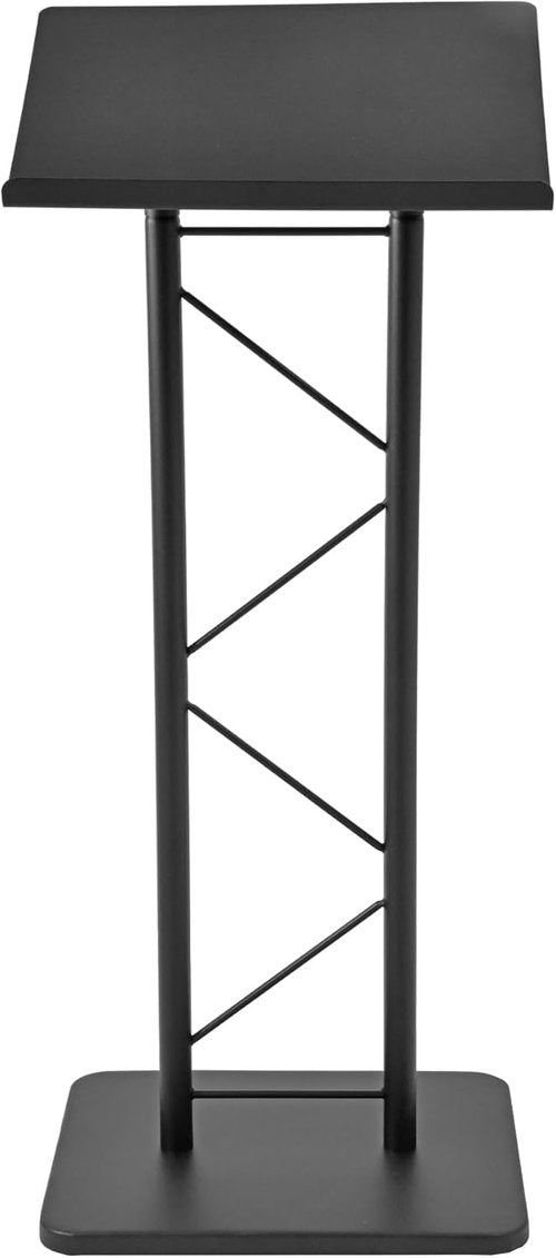 Kingdom KML7B Large Portable Lectern - Slanted Church Pulpit & Conference Podium | Black Metal Finish