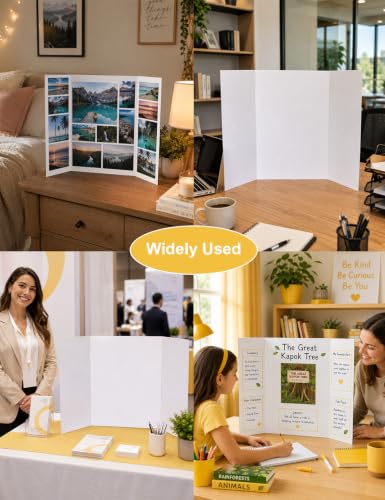 2-Pack 26 x 17 Inch Trifold Poster Boards for Science Fair & Displays