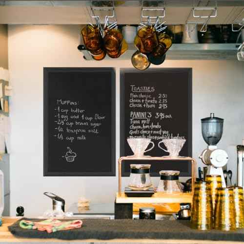 TORASO Magnetic Chalkboard, Black Wood Framed Chalk Board for Wedding, Kitchen, Bar, Restaurant, Menu & Home Decor,Large Chalkboards, 23.6" x 35.4"(BK-6090)