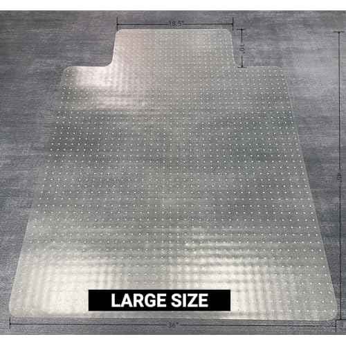 36¡± x 48¡± Office Chair Mat for Carpeted Floors ? Large, Slip-Resistant, Heavy-Duty Desk Protector with Extended Lip ? Easy Glide Rolling Desk Chair Mat for Work, Gaming, Home