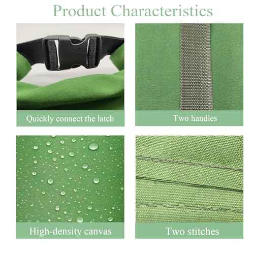 Flood Barrier Sand Bags 6Pcs Thickened Long Canvas Flood Protection Sandbags & Reusable With Insert Buckle Handle Sandbags for Emergency Flood Protection Fits Doors Garages Basement Counterweights (6)