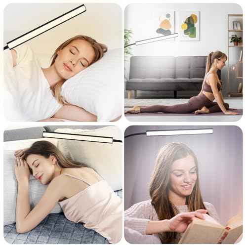 LED Floor Lamp, Bright Adjustable Vertical Floor Lamp, Eye Caring Eyelash Floor lamp for Living Bedroom Black