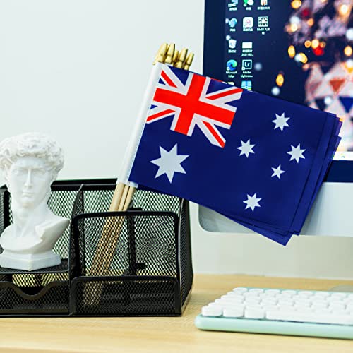 Australian Mini Handheld Flag 5x8 Inch - 12 Pack, TSMD Australia Flag
