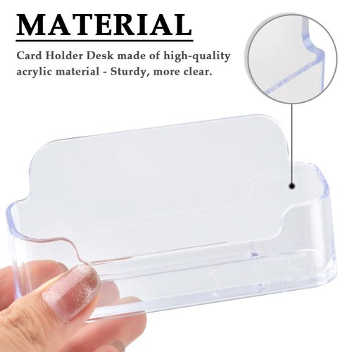 TIMESETL 18Pack Business Card Holder for Desk, Clear Acrylic Office Business Card Holder Display Plastic Business Card Stand Acrylic Desktop Business Card Holders for Exhibition, Home & Office