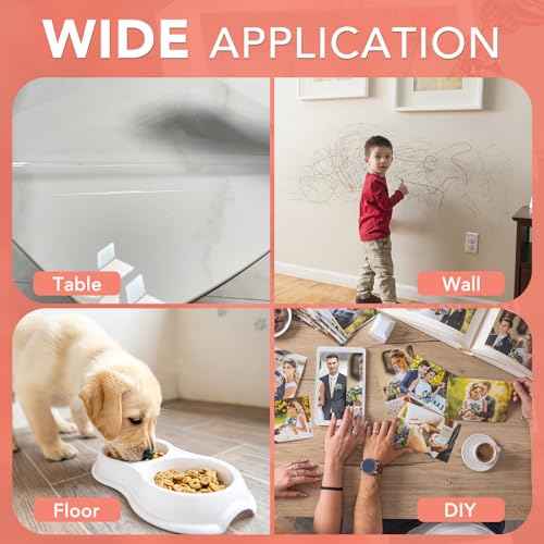 4 Rolls Clear Contact Paper, Plastic Book Covers 18 in x 4.5 ft, Contact Paper Peel and Stick, Clear Self Adhesive Protective Liner Papers Protector for Crafts Paperback Textbook Hard Covers Documents