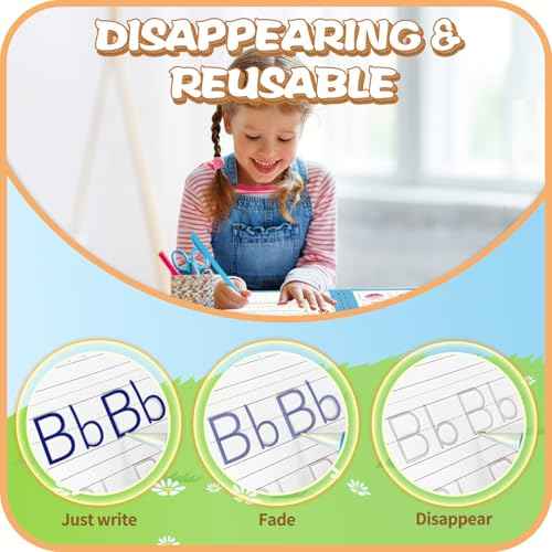 Magic Practice Copybook, Reusable Writing Practice Book, for Preschool Kids Age 3-8 ?Calligraphy 9.44in¡¿6.29in(5 Books with Pens)