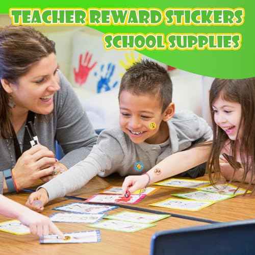 3 Rolls Motivational Stickers for Kids 1500 Pcs Round Animal Incentive Stickers for School Classroom Potty Training Rewards (Multicolour Animal)