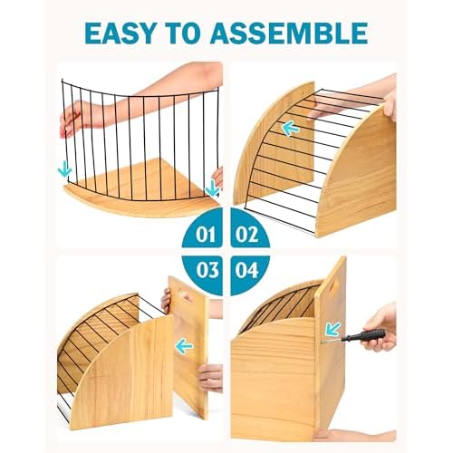 HULISEN 2 Pack Clipboard Holder for Classroom & Office, Wooden Clipboard Storage Organizer with Raised Side Panel & Metal Slots, Wood Clip Board Stand Rack ? Clip Board Not Included