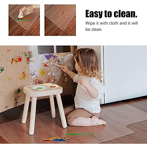 Kuyal Chair Mat, Rolling Chair Mat for Hardwood Floor, 36" X 48" Transparent PVC Home Office Floor Protector Mat (36" X 48" with Lip)