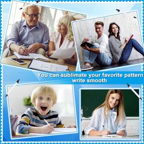 48 PCS Sublimation Pens Blank Bulk Heat Transfer Pen Back to School Aluminum Customized Pen with Heat Shrink Wrap,Sublimation Ballpoint Pen Personalized Clip Pen for DIY School Office Supplies