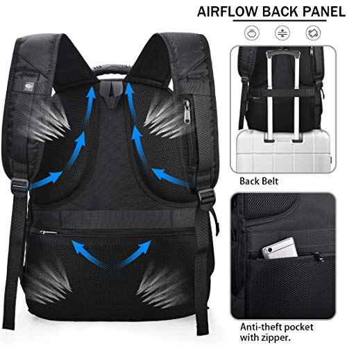 NUBILY Laptop Backpack 17 Inch Waterproof Extra Large TSA Travel Backpack Anti Theft College Business Mens Backpacks with USB Charging Port 17.3 Gaming Computer Backpack for Women Men Blue 45 L